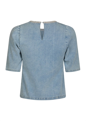 Rosia denim emb bluse Light Blue Neo Noir 